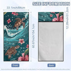 Sea Turtle Print Car Seat Cover Towels Front Seats Hibiscus Print Automotive Seat Covers for Truck Sedan SUV Sweat Absorption Running Towel, Workout Towel and Yoga Mat - Image 7