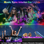 Dreamcolor Acrylic Interior Car LED Strip Lights, 6 in 1 Ambient Lighting Kit with Wireless APP, Dynamic Chasing Music Sync Fiber Optic Lights with DIY Mode, Car Inside Lighting Accessories - Image 4
