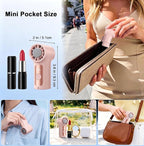 Portable Handheld Mini Fan with Ice Cooling Plate, Personal Clip On Turbo Fan Rechargeable, 18000 RPM 6 Speeds, 360° Detachable Clip, Pocket AC Fans Blow Cold Air for Beach Car Stroller Travel Makeup - Image 6