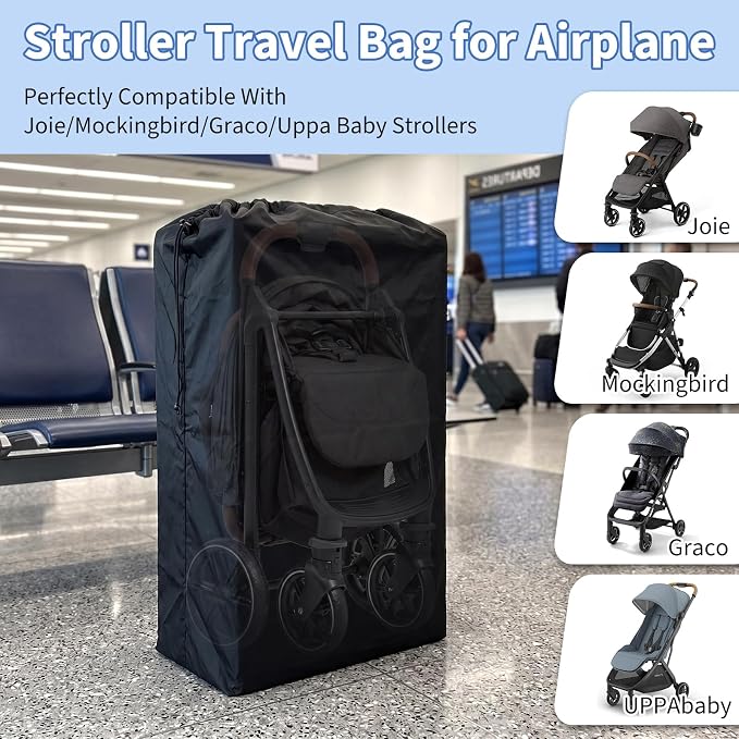 Stroller Travel Bag Compatible with Joie | Water-resistant, Waterproof, Stroller and Car Seat Bag with Shoulder Strap for Airplane Gate Check - Image 4