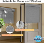 Persilux Blackout Roller Shades for Window Blinds,Cordless,Linen Fabric,Thermal Insulated Fabric UV Protection Shades for Home,Office,Bedroom,Door,Blackout-Grey,29" W X 72" H - Image 3