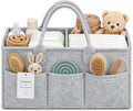 SHAROM Diaper Caddy Organizer for Baby, Portable Diaper Caddy Basket, Felt Baby Diaper Caddy & Baby Caddy Organizer, Caddy for Baby Stuff, Diaper Organizer for Changing Table, Car & Nursery, Gray by Unknown
