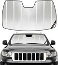 Pigenius Windshield Sunshade for Jeep Grand Cherokee 2011-2013 Without Rearview Mirror Mounted Camera, Custom Front Window Sun Shade - BLAZBLOCK by Pigenius