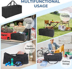 COOLBEBE 32" Sports Duffle Bag - 73L Large Travel Duffel Luggage Bag | Upgrade 2-way Lockable Zippers, Sturdy & Water Resistant for Camping Moving Sports Equipment, Black - Image 2