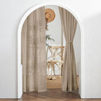 RYB HOME Flax Linen Blend Curtains for Dining Room Bedroom, Extra Long Rod Pocket Soft Textured Thick Linen Burlap Privacy Protection Light Filtering, W 70 x L 95 inches, Khaki, 2 Panels - Image 7