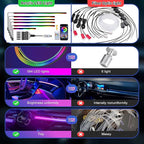 Acrylic 6 in 1 Car LED Lights Interior, RGB Ambient Lighting Car 584 LEDs | 16 Million Colors, APP Control, MusicSync Interior Car Lights for Women Men - Image 3