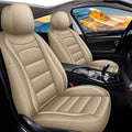 IKABEVEM Car Seat Covers for Kia Seltos 2021-2025 2026, 2-Pack Front | Luxury Fuax Leather, Waterproof, Airbag Compatible, Easy to Install, Scratch‑Resistant Seat Protection, Beige by IKABEVEM