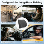 Lumbar Support Pillow for Car & Office Chair - High-Density Memory Foam Back Cushion for Sciatica & Lower Back Pain Relief - Non-Slip Support for Long Commutes & Desk Workers (3D Mesh Black) - Image 7