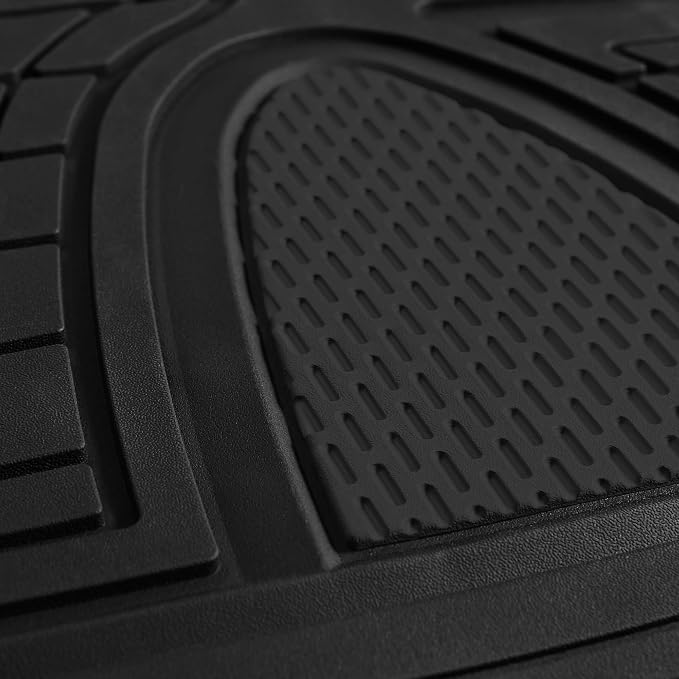 FH Group Premium Liners Tall Channel Trimmable All Weather Rubber Full Set Car Floor Mats (Black) w. Trimmable All-Season Cargo Liner (Black) - Universal Fit for Cars Trucks and SUVs - Image 4