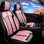 Fit Compass Seat Covers Custom Fit for Jeep Compass 2007-2026, Front Pair | Premium Leather Full Coverage Protectors, Waterproof, Breathable, Scratch Resistant, Easy Wipe, Airbag Compatible, Black+Pink by FiveFox