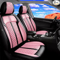 Fit Renegade Seat Covers Custom Fit for Jeep Renegade 2015-2023, Front Pair | Premium Leather Full Coverage Protectors, Waterproof, Breathable, Scratch Resistant, Easy Wipe, Airbag Compatible, Black+Pink by FiveFox
