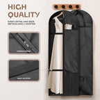 Lazebox 65" Travel Garment Bag with Accessories Zipper Pocket, Heavy Duty Suit Bag for Suits, Tuxedos, Dresses, Coats, Black, 2 packs - Image 3