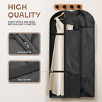 Lazebox 65" Travel Garment Bag with Accessories Zipper Pocket, Heavy Duty Suit Bag for Suits, Tuxedos, Dresses, Coats, Black, 1 pack - Image 3