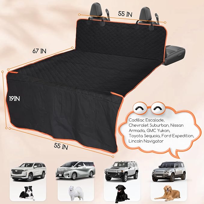 Cargo Liner for Pet, Water Proof Non Slip Durable Dog Cargo Cover Mat Universal for Cars Minivan with Bumper Flap Protector Black - Image 5