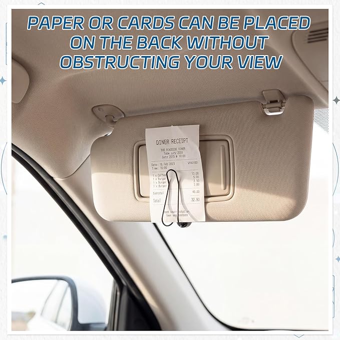 Frienda 50 Pcs Auto Car Vehicle Sun Visor Clip Holder for Sunglasses Glasses Holder Hanger Eyeglasses Mount Ticket Card Clip Car Accessories (Dark Colors) - Image 6