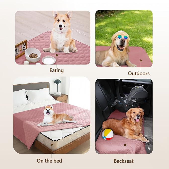 gogobunny 3X Stronger Waterproof Pet Blanket, Scratch Proof Furniture Protector for Dogs Cats, Reversible Cover 32x53 Inch, Dark Pink/Light Pink - Image 8