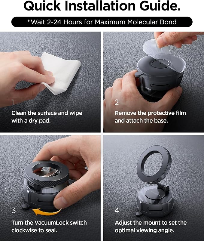 Spigen VacuumLock Magnetic Dashboard Magsafe Car Mount 360° Rotation | 360° Rotation, Strong Magnetic Hold Compatible with iPhones, Galaxy with Magnetic Cases, Pixels with Pixelsnap - Image 8