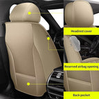IKABEVEM Car Seat Covers Fit for Honda Insight 2010-2025 2026: Full Set Luxury Leather Automotive Seat Covers, Car Seat Protector(5 Seats, Beige) - Image 3
