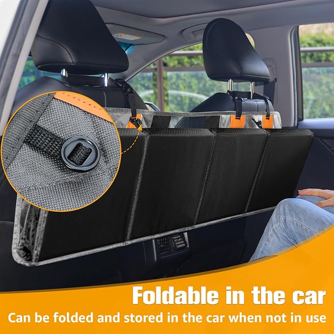 Dog Car Seat Cover for Back Seat, Hard Bottom Back Seat Extender | Rear Seat Pet Cover for Dogs - Supports 400lbs, Waterproof and Scratch Resistant Dog Hammock with Mesh Window For Cars & SUVs - Image 6