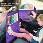 LUCMO Car Backseat Organizer with Touch Screen Tablet Holder, Dark Purple | 9 Storage Pockets,Clear Tablet Holder,Protectors Kick Mats,Travel Accessories,Seat Cover,Road Trip Essentials - Image 3
