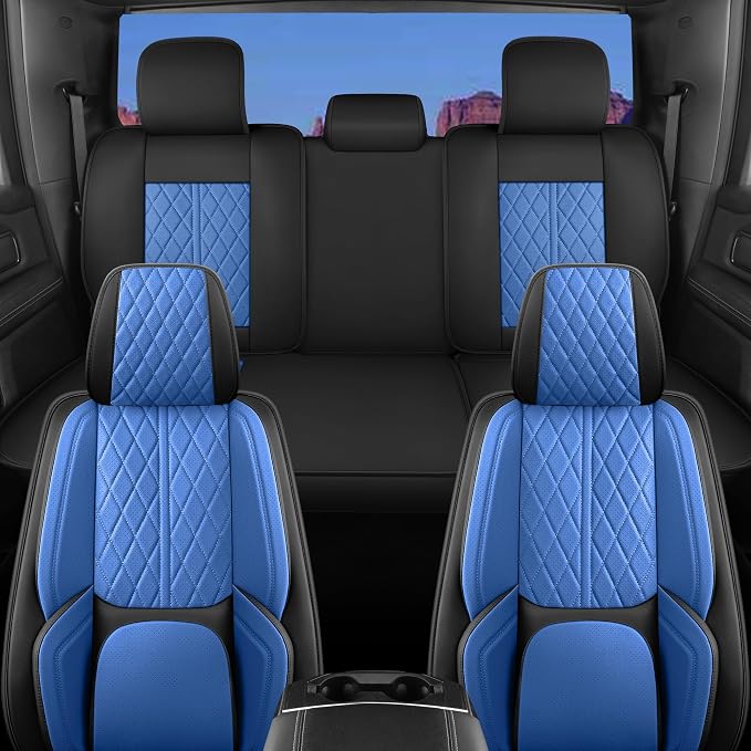 Car Seat Cover Custom Fit for Dodge Ram 1500 2500 3500 2002-2026 Faux Leather Seat Cover Set Compatible with Crew Quad Regular Cab Pickup Truck Cushions (Black Redline, Front Seat) - Image 8