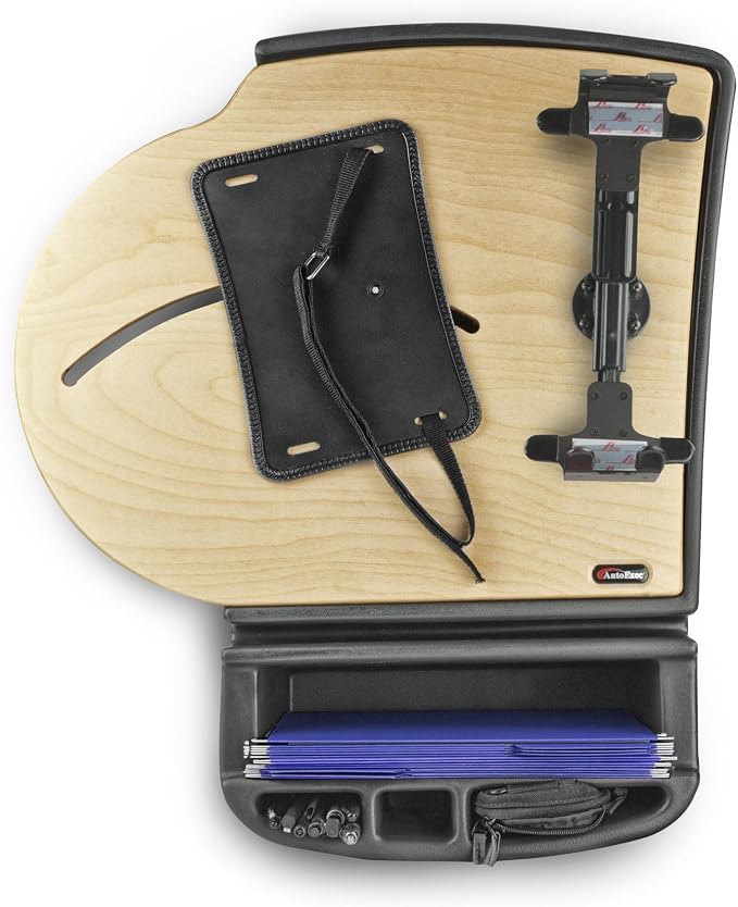 AutoExec Roadmaster Car Desk for Your Vehicle Workstation and Mobile Office, Natural with Printer Stand - Image 4