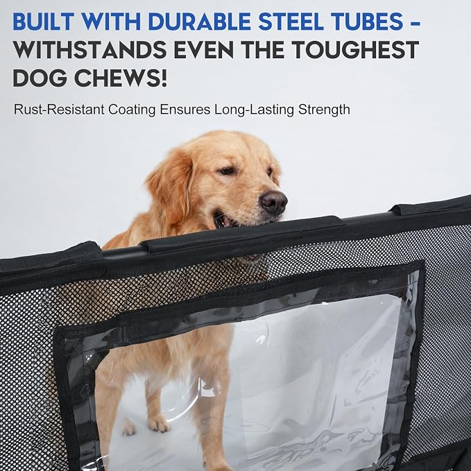 52" Dog Car Barrier for SUV, Wide Escape-Proof & Chew-Proof | Car Dog Barrier with Removable Visual Window & Storage Pockets, Pet Net Gate for Behind Front Seats, Fits Sedans Cars Trucks - Image 3