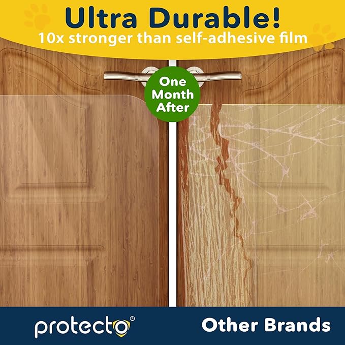 PROTECTO 2Pack Door Protector from Dog Scratching, 18x12 Door Scratch Guard | Heavy Duty Door Scratch Protector for Cats & Dogs, Clear Scratch Shield - Window, Screen Door, Sliding Doors, Indoor Outdoor - Image 3