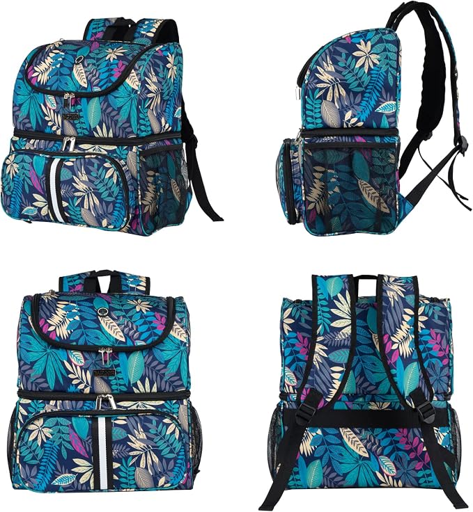 BAGLHER Pet Travel Bag, Double-Layer Pet Supplies Backpack (for All Pet Travel Supplies), Pet Travel Backpack with 2 Silicone Collapsible Bowls and 2 Food Baskets Hawaii - Image 2