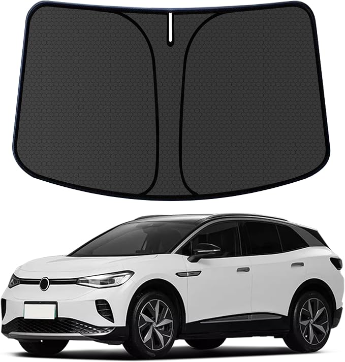 ID.4 Windshield Sun Shade for VW ID.4 2021-2025 Blocks UV Rays Accessories,1:1 Custom Foldable Thickened Wear-Resistant Front Window Sunshade Visor,Keeps Your Car Cooler by Achaltiza