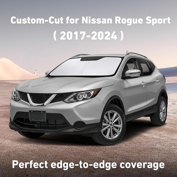 EcoNour Windshield Sunshade Compatible for Nissan Rogue Sport 2017-2024 | Sun Visor for Front Windshield & Window Sun Shade Cover, UV Heat Blocker & Protector, Car Accessories - Image 2