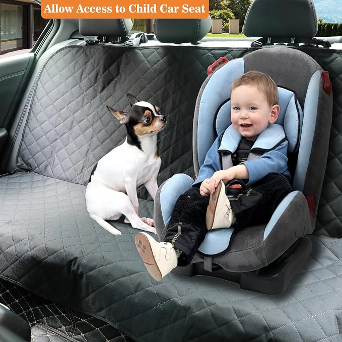Meolsaek Dog Car Seat Cover Back Seat,Waterproof Nonslip Seat Protector | 600D oxford fabric,55"x45" size fits most cars,trucks,SUVs,Anti-slip,Waterproof,Easy to clean dog seat cover for back seat - Image 4