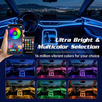 Interior Car LED Strip Lights, RGB 6 in 1 Car Ambient Lighting Kit | 16 Million Colors, Music & Mic Mode, Remote Control, Easy Installation, Plug and Play, LED Lights for Car Accessories - Image 5