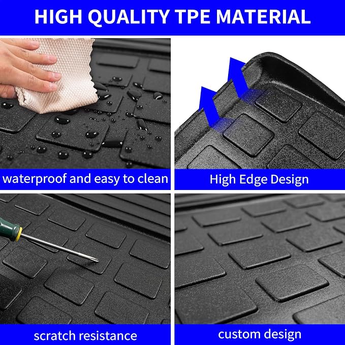 Rontaod Trunk Mat with Backrest Mat for 2021-2025 2026 Kia Sorento | Cargo Mat Cargo Liner TPE All Weather Back Seat Cover Protector 2024 Sorento Accessories - Image 4