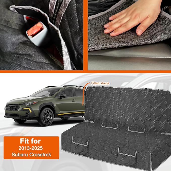 Dog Car Seat Cover for Subaru Crosstrek 2013-2025 | Waterproof Pet Bench Seat Cover for Back Seat, 600D Heavy Duty Scratch Proof Nonslip Truck Seat Covers for Dogs - Image 2