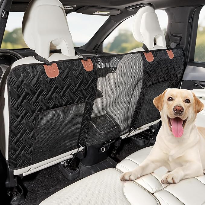 Dog Car Barrier,Car Divider Net for Dogs,Pet Barrier with Organizer | Seatback Protector,Large Barrier Area,Easy to Install, Scratch-Resistant,Keep Dogs in Back Seat,Suitable for Car,SUV,Truck by Unknown