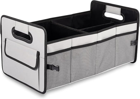 JiatuA Car Trunk Organizer, Collapsible Car Organizers and Storage Grey | Sturdy, Large Capacity, Clean Decor, Multi Compartment Container Box, Adjustable Car Accessories for SUV Sedan Truck by JiatuA