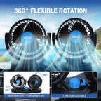 XOOL Car Fan 12V Portable Auto Cooling Fan with Cigarette Lighter Plug, 360° Rotatable High Power Vehicle Fan for Truck SUV RV - Image 2