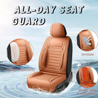 Fit Highlander Car Seat Covers for Toyota Highlander 2007-2025 2026 -Premium Leather, Waterproof，Breathable，All-Weather Seat Cushion Protecto & Airbag Compatible, 2 Front Seat Brown - Image 2