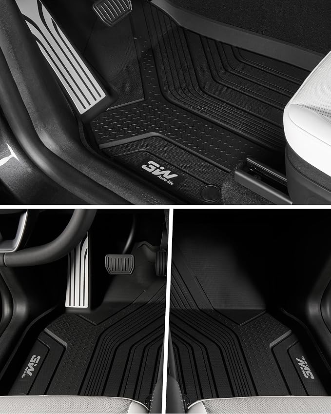 3W Floor Mats for Tesla New Model Y Juniper 2025 2026 Only for Standard | Full Set TPE All Weather Cargo Liners, Trunk Mats, Seat Back Cover Protector, Model Y Accessories,Not Fit Premium/Performance - Image 3