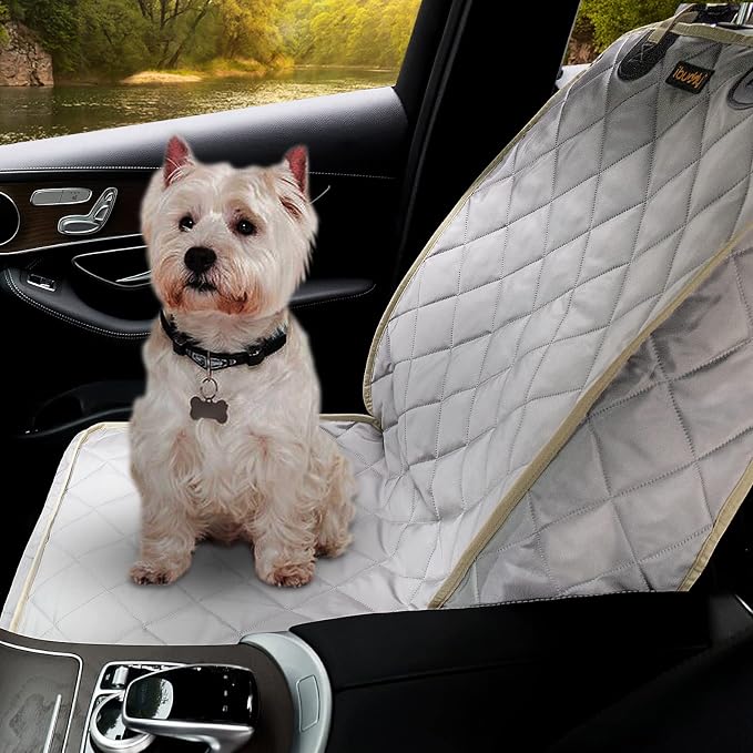 Dog Seat Cover for Front Seat Waterproof Front Seat Cover Protects Seats from Hair, Dirt, and Liquid Messes Scratch Proof Nonslip Bucket Seat Cover for Pet of Cars,Trucks and SUVs - Image 4