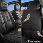 Car Seat Cover Custom Fit for Dodge Ram 1500 2500 3500 2002-2026 Faux Leather Seat Cover Set Compatible with Crew Quad Regular Cab Pickup Truck Cushions (Black, Full Set, Curved Rear) - Image 6