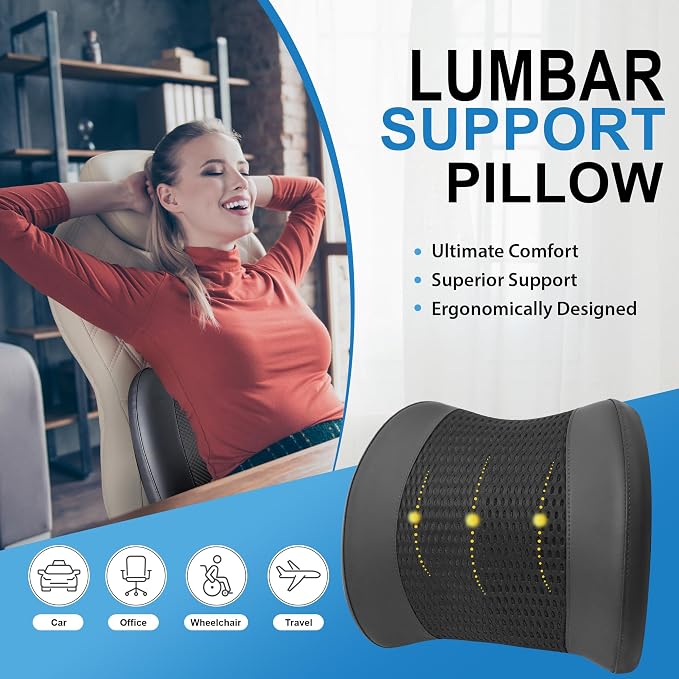 Lofty Aim Lumbar Support Pillow for Car | Car Seat Back Support, For Driving - Image 2