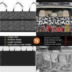 Femuar Car Trunk Organizer,Large Capacity Backseat Trunk Organizer(42"*18"),Collapsible Car Storage Bag with 8 Pocekt,SUV/MPV/Truck - Cow print - Image 2