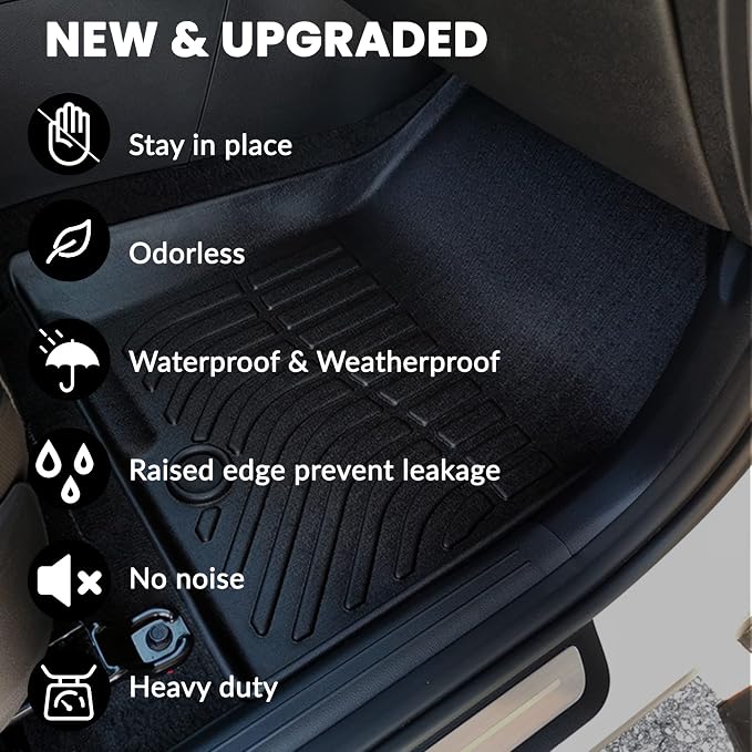 AUXKO All Weather Floor Mats for Kia Sportage Gasoline 2023 2024 2025 2026 | High Wall,All-Weather,All Season,Odorless,Anti Slip,Rain&Salt Resistant,TPE Material,Black,Accessories,Pet Friendly - Image 5