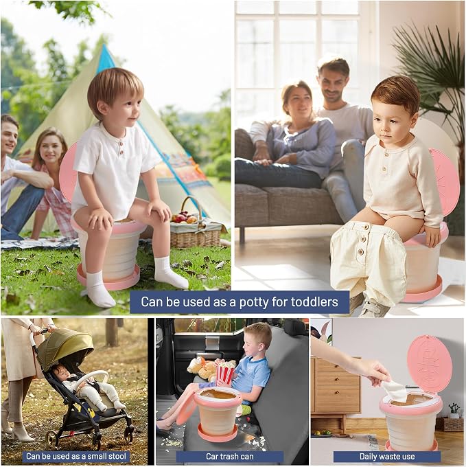 SunnySmile,Travel Potty,Car Potty for Toddler,Portable Toilet for Kids | Portable Toilet for Kids with 45 Liners,for Toddler Travel, Camping, Foldable, Indoor/Outdoor Use - Image 5
