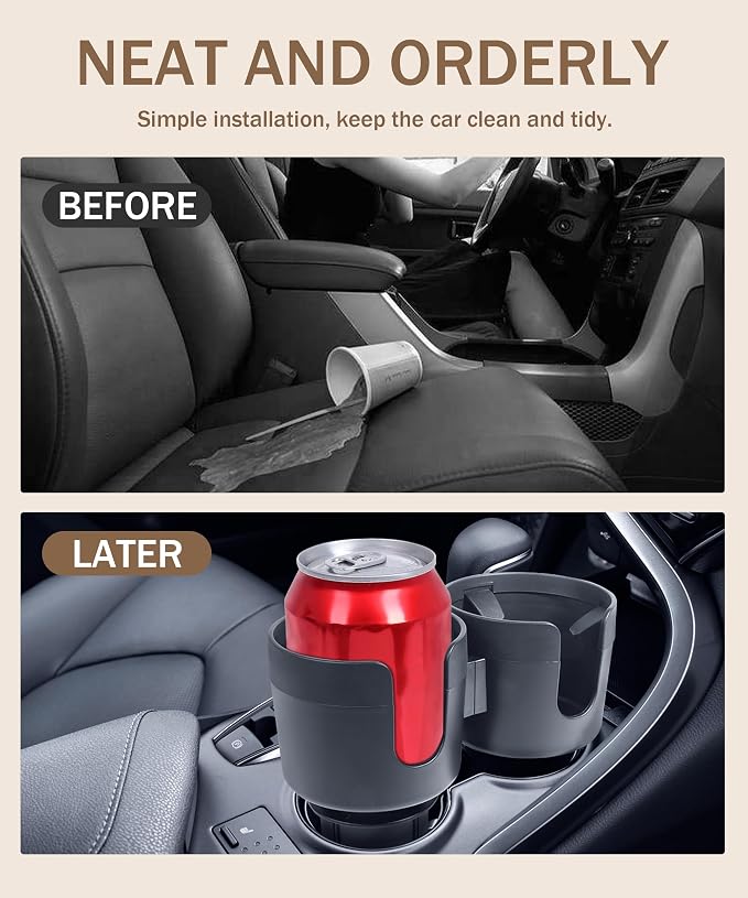 bylikeho 2-in-1 Cup Holder Expander,Multifunctional Car Cup Holder Expander Adapter for Car with Expandable Insert, Fits Yeti,Car Accessories - Image 6