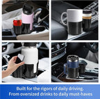 Car Cup Holder Expander W/Offset Adapter, 2-in-1 Cup Holder Extender for Large Bottles up to 4.3", Adjustable Base Fits Stanley, Hydro Flask, Yeti, Universal Car Cup Holder for Most Vehicles - Image 7