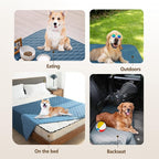 gogobunny 100% Double-Sided Waterproof Dog Bed Cover Pet Blanket Sofa Couch Furniture Protector for Puppy Large Dog Cat, Reversible (32x53 Inch (Pack of 1), Dark Blue/Light Blue) - Image 7