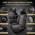 IKABEVEM Car Seat Covers Full Set Fit for Infiniti QX30 2017-2019: 5 Seats Auto Interior Accessories, Faux Leather Waterproof Seat Cushions Vehical Cover (Black&Grey) - Image 3